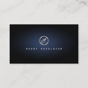 Violinist Violin Icon Blue Glow Music Visitkort