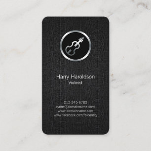 Violinist Violin Icon Grunge BusinessCard Visitkort