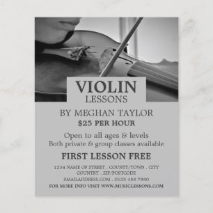 Violinist, Violin Lessons Reklam Flygblad