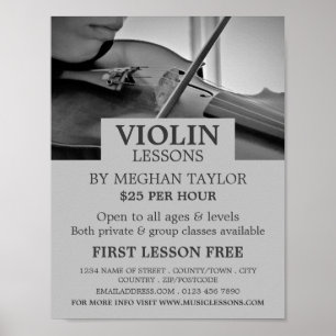 Violinist, Violin Lessons Reklam Poster