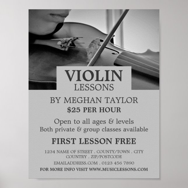 Violinist, Violin Lessons Reklam Poster (Framsidan)