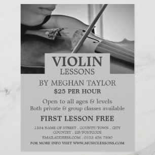 Violinist, Violin Lessons Reklam Reklamblad