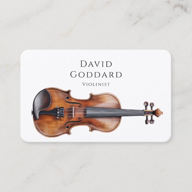 Violinist Violin Musiklärare Musiker Visitkort (Framsida)
