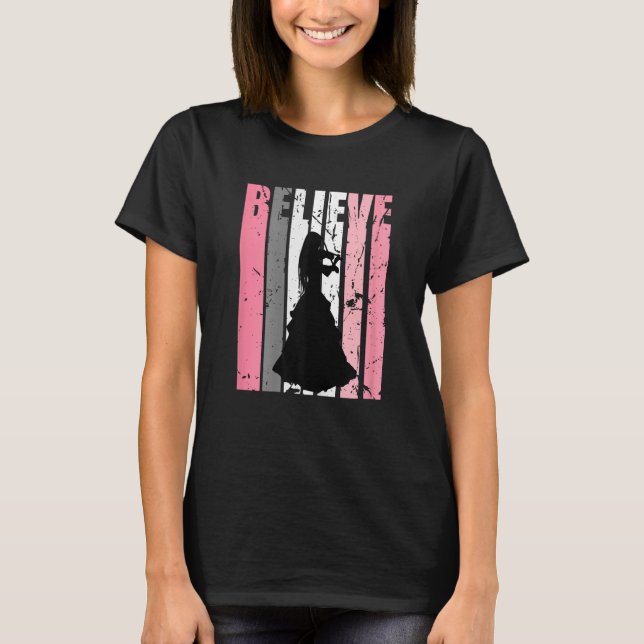 Violinist Violin Player Fan Believe Music Girl Ret T Shirt (Framsida)