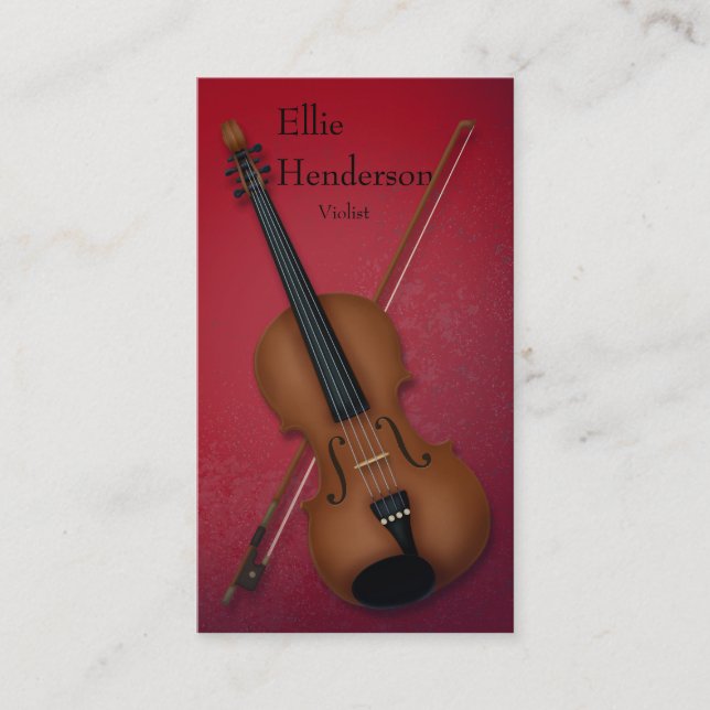 Violinist Violist Blood Red Visitkort (Framsida)
