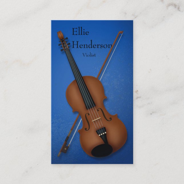 Violinist Violist Elegant Blue Visitkort (Framsida)