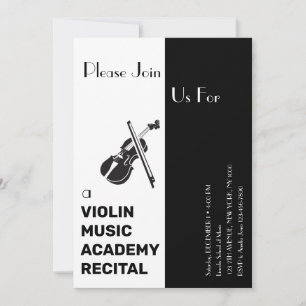 Violinmusikakademin Elegant Modern Föreställning Inbjudningar