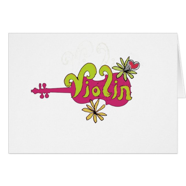 violinplayer hälsningskort (Framsidan Horizontal)