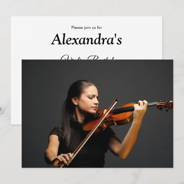 Violinrecitalkonsert Klassisk musik Inbjudningar (Fram/baksida)