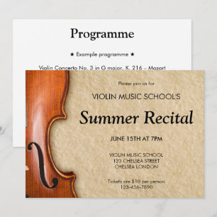 Violinrecitalkonsert Klassisk musik Inbjudningar