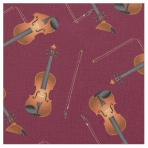 Violins Music Musician Room Decor Burgundy Tyg