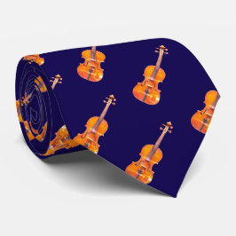 Violins Musical Instrument Patterned Navy Blue Slips