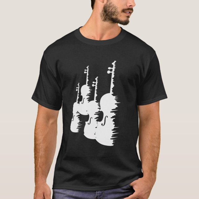 Violins Teckning Violin Enthusiast Fiddle T Shirt (Framsida)