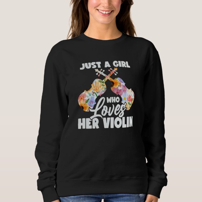 Violinst Just A Girl Who Loves Her Violin T Shirt (Framsida)