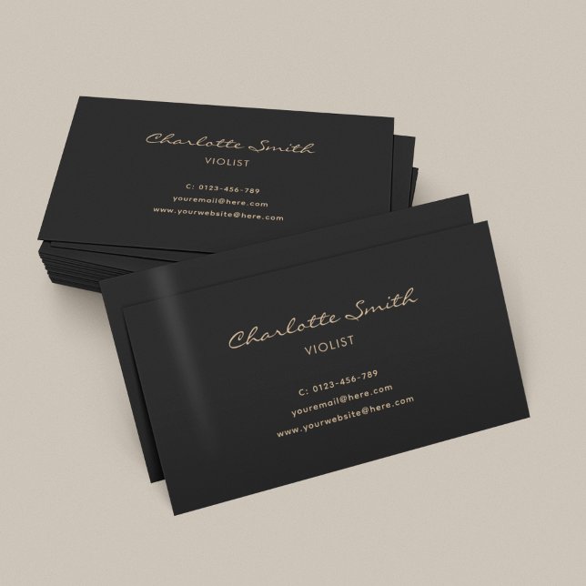 Violist Black Guld med minimal enkel Elegant Visitkort (Skapare uppladdad)