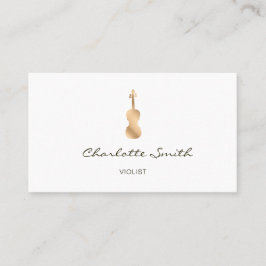 Violist Guld Elegant Musician White Visitkort
