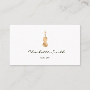 Violist Guld Elegant Musician White Visitkort