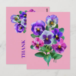 Violkorg med penséblommor TACK Vykort