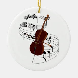Violoncell Julgransprydnad Keramik