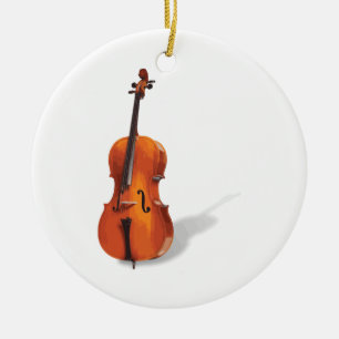 Violoncell Julgransprydnad Keramik