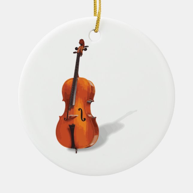 Violoncell Julgransprydnad Keramik (Framsidan)
