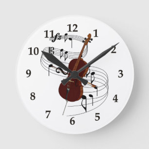 Violoncell Rund Klocka