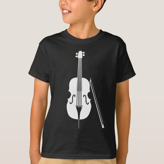 Violoncell - vit tee (Framsida)