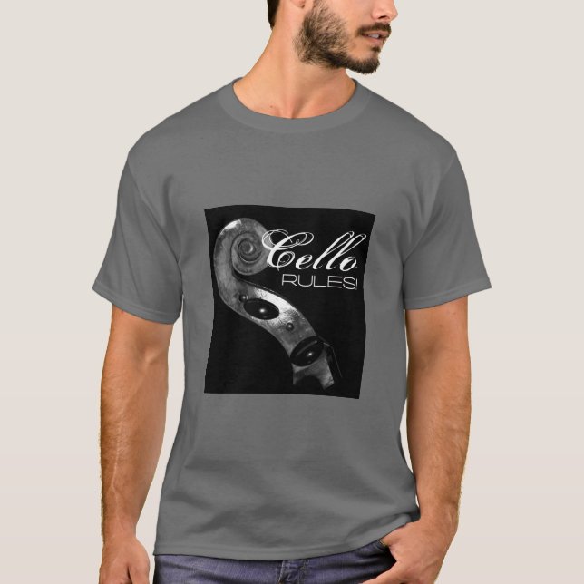 Violoncellen härskar stort - silver/svarten t-shirt (Framsida)