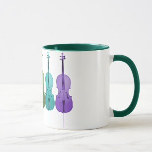 Violonceller och färg mugg