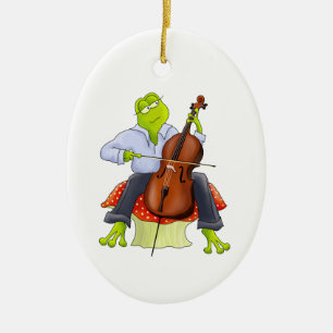 Violoncellgrodaprydnad Julgransprydnad Keramik
