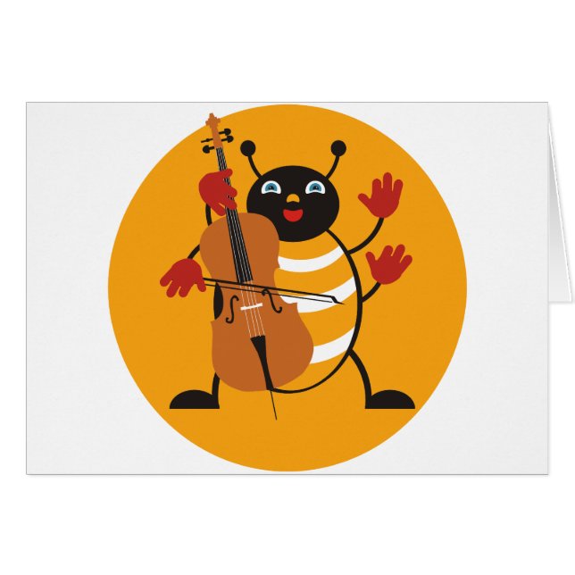 Violoncellkryp Hälsningskort (Framsidan Horizontal)