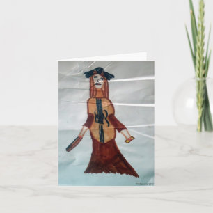 Violoncellkvinna Notecard Kort