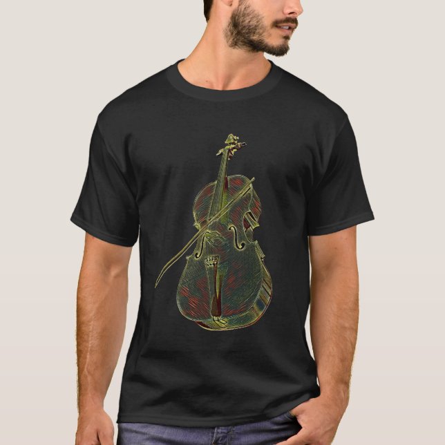 Violoncellmusik instrumenterar den yrkesmässiga t shirt (Framsida)