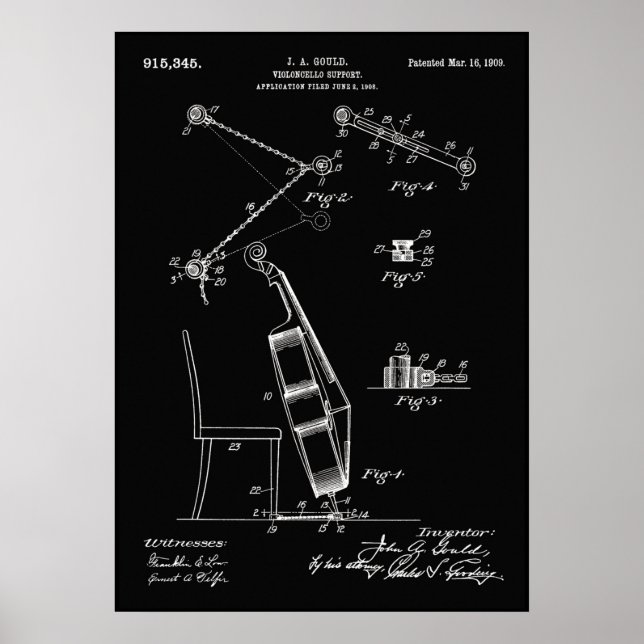 Violoncello Patent Poster (Framsidan)
