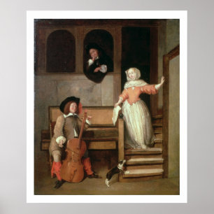 Violoncellspelare, c.1700 (olja på kanfas) poster