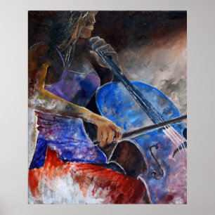 violoncellspelare poster