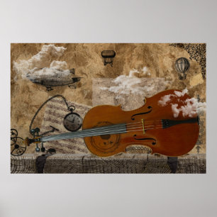 VioloncellSteampunk följe Poster