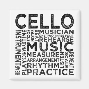 Violoncelltypografi Magnet