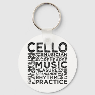 Violoncelltypografi Nyckelring