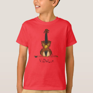 ViOWLin Violin Uggla Barn Pojks T-Shirt