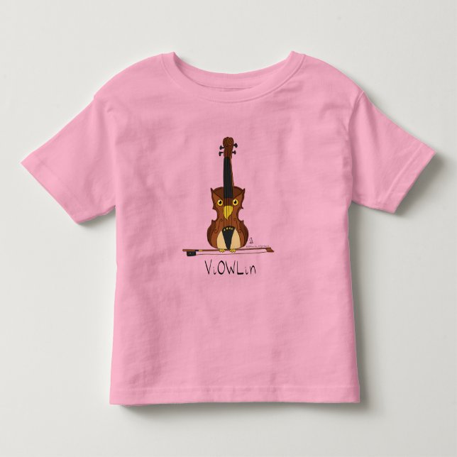 ViOWLin Violin Uggla Music Barn T-Shirt (Framsida)
