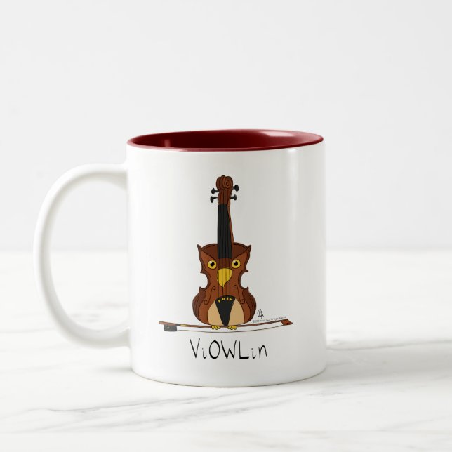 ViOWLin Violin Uggla Music Coffee Mugg (Vänster)