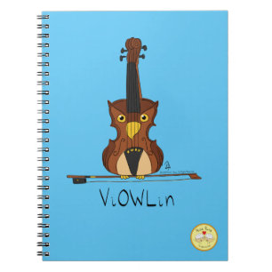 ViOWLin Violin Uggle Musik Notisblock Anteckningsbok