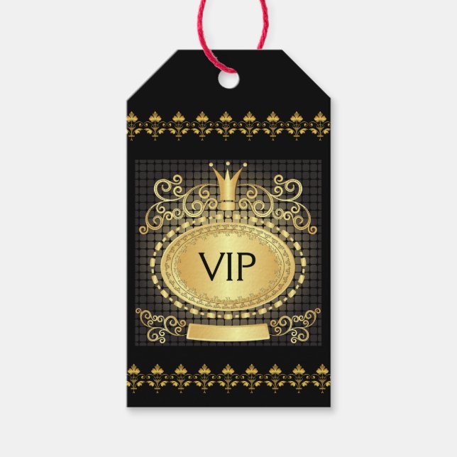 VIP #2 Royal Elegant Monogram Presentetikett (Framsidan)