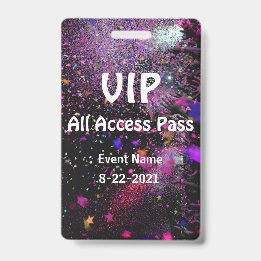 VIP All Access Pass Vertikal Anpassningsbar Märke