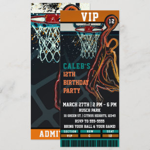 VIP-biljett till basketfödelledagsfest Inbjudningar