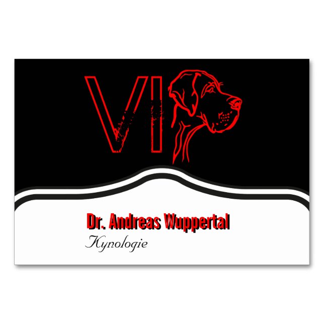 VIP Doggen Tischkarten Bordsnummer (Framsidan)