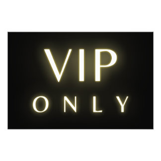 Vip endast neon lysande lyx text design fototryck