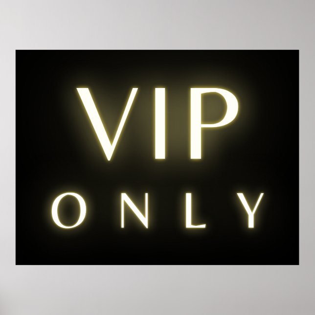 Vip endast neon lysande lyx text design poster (Framsidan)
