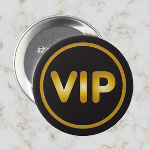 VIP knäppas guld på svart Knapp